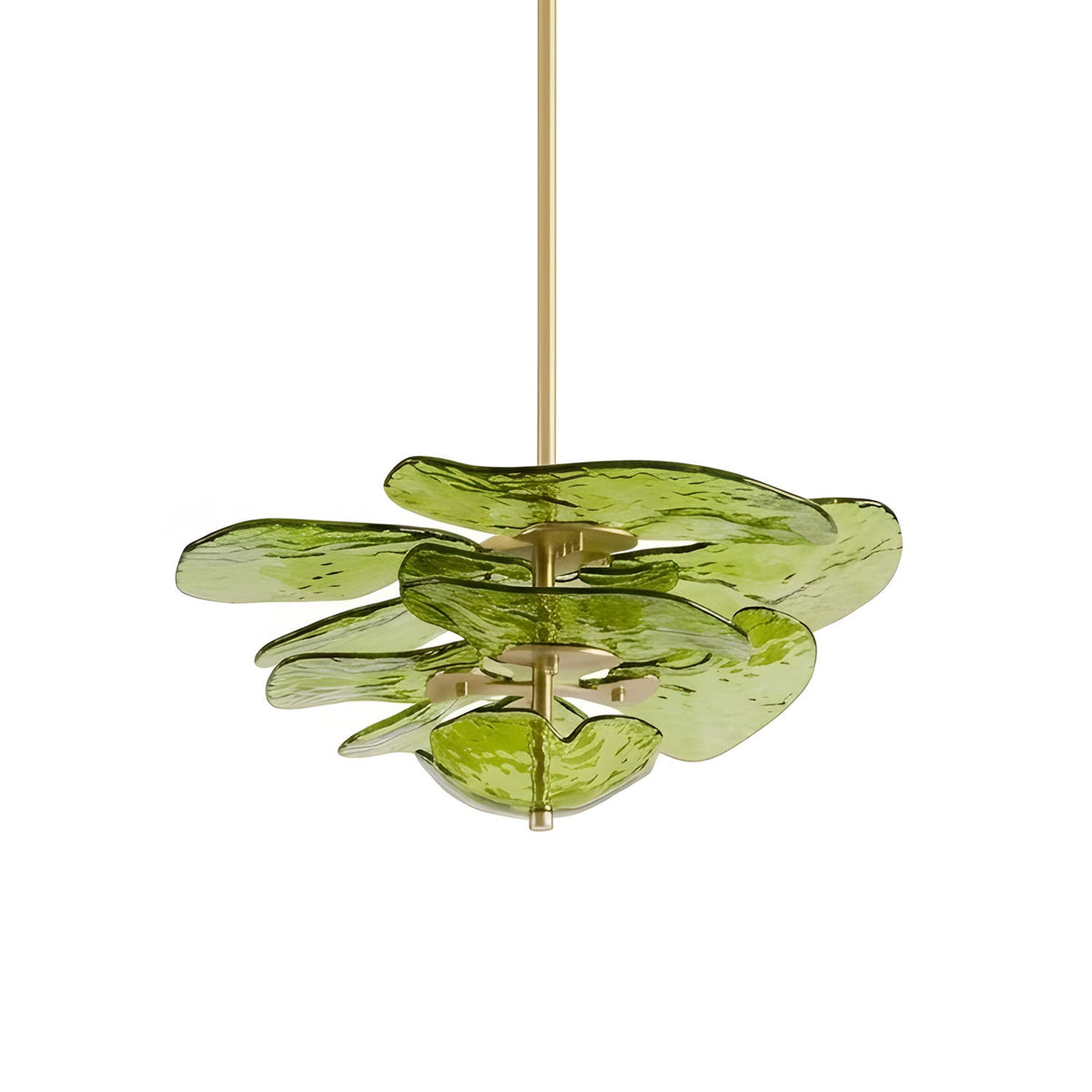 Petals Glass Chandelier – Hand-Blown Art Glass Pendant Light in Gold