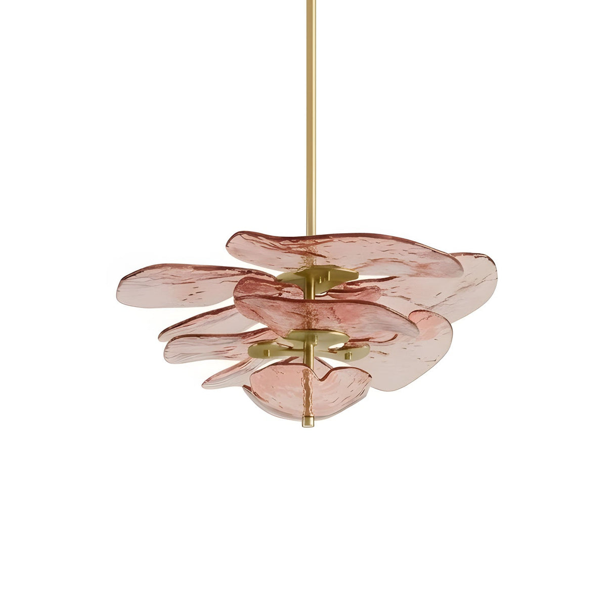 Petals Glass Chandelier – Hand-Blown Art Glass Pendant Light in Gold