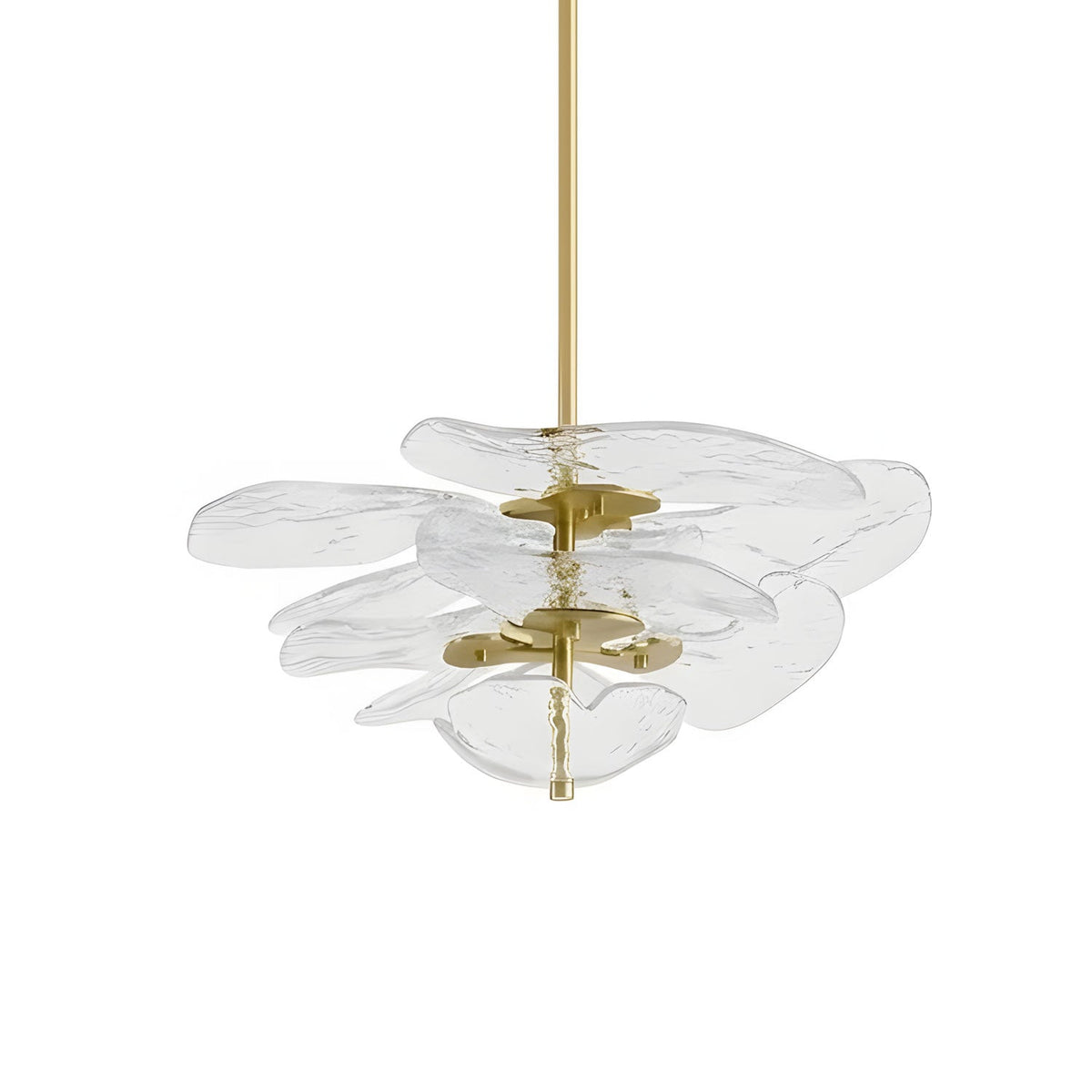 Petals Glass Chandelier – Hand-Blown Art Glass Pendant Light in Gold