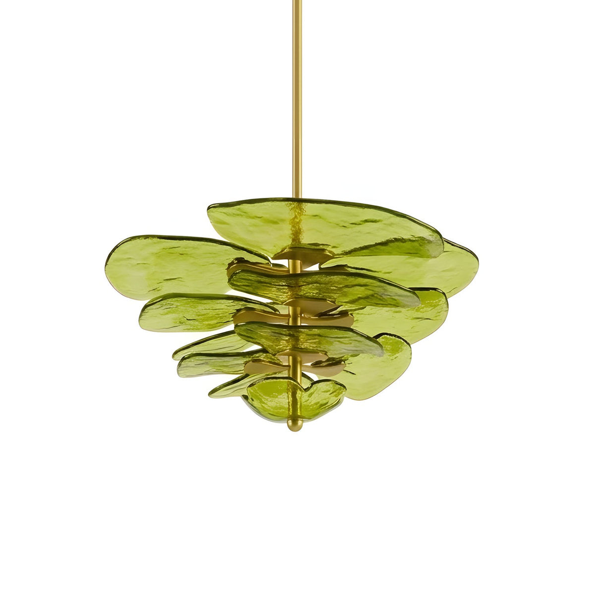 Petals Glass Chandelier – Hand-Blown Art Glass Pendant Light in Gold