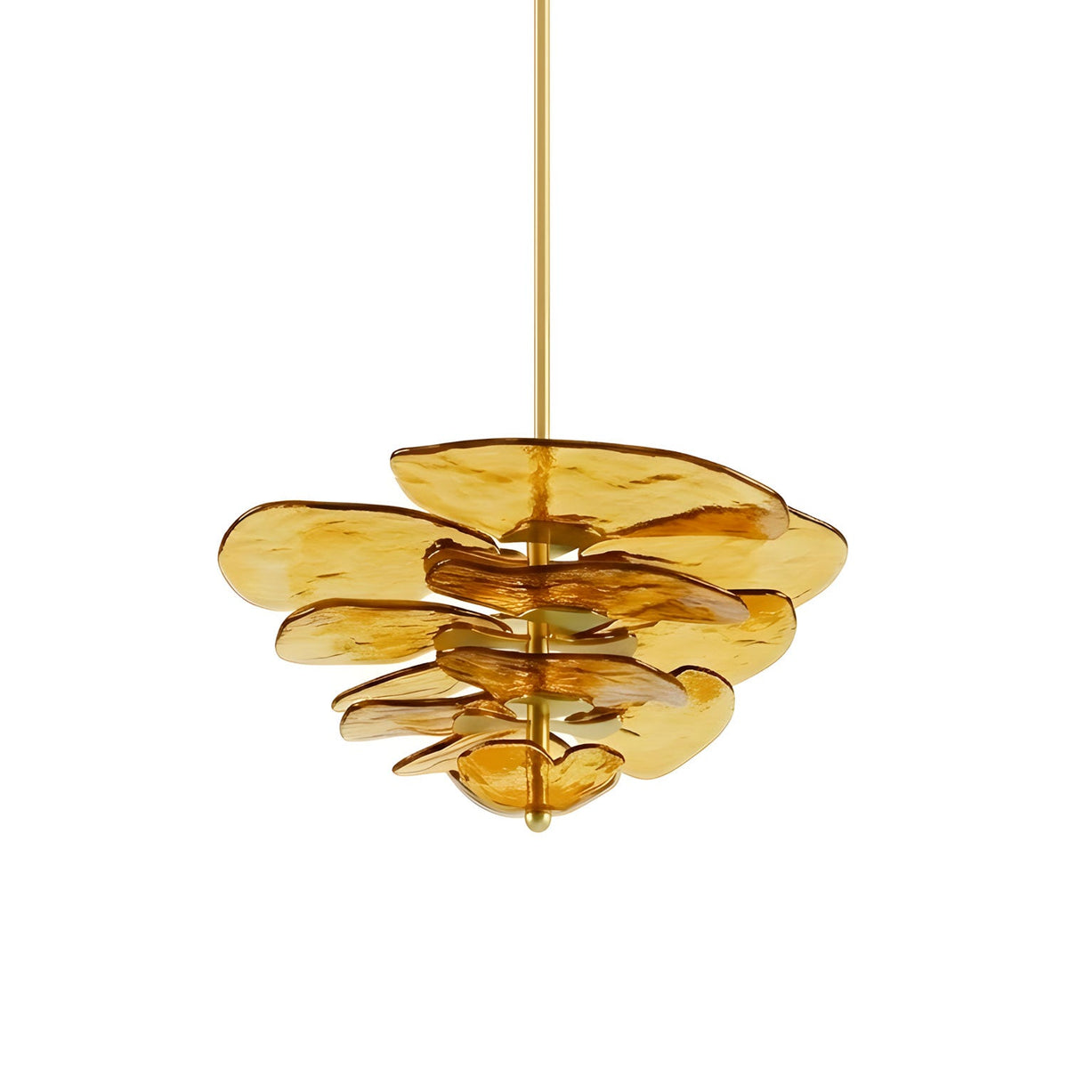 Petals Glass Chandelier – Hand-Blown Art Glass Pendant Light in Gold