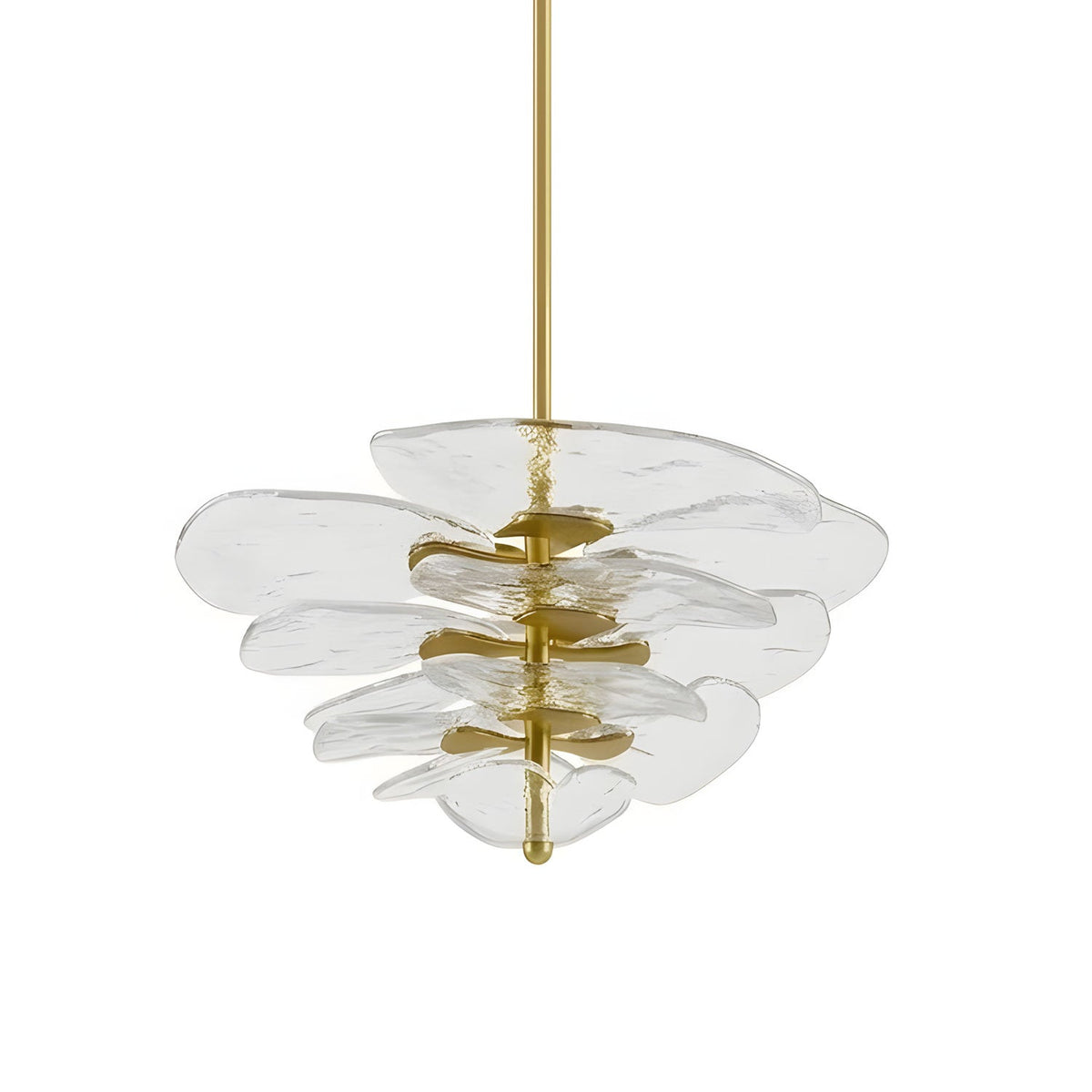 Petals Glass Chandelier – Hand-Blown Art Glass Pendant Light in Gold