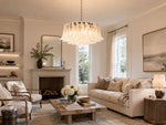 Petals Frosted Glass Chandelier in White | Modern Designer Lighting