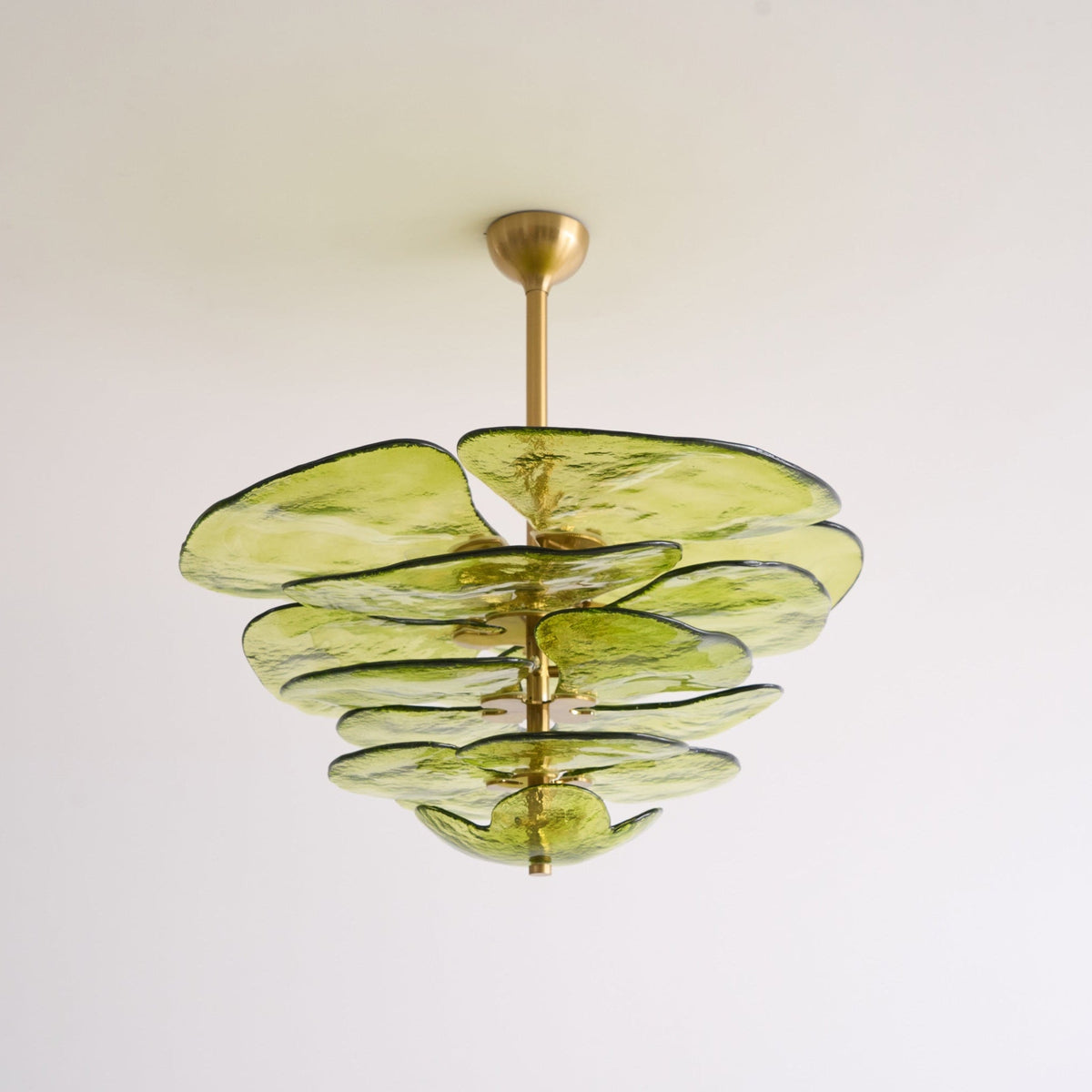 Petals Glass Chandelier – Hand-Blown Art Glass Pendant Light in Gold