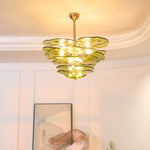 Petals Glass Chandelier – Hand-Blown Art Glass Pendant Light in Gold