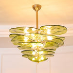 Petals Glass Chandelier – Hand-Blown Art Glass Pendant Light in Gold