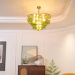 Petals Glass Chandelier – Hand-Blown Art Glass Pendant Light in Gold