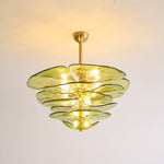 Petals Glass Chandelier – Hand-Blown Art Glass Pendant Light in Gold