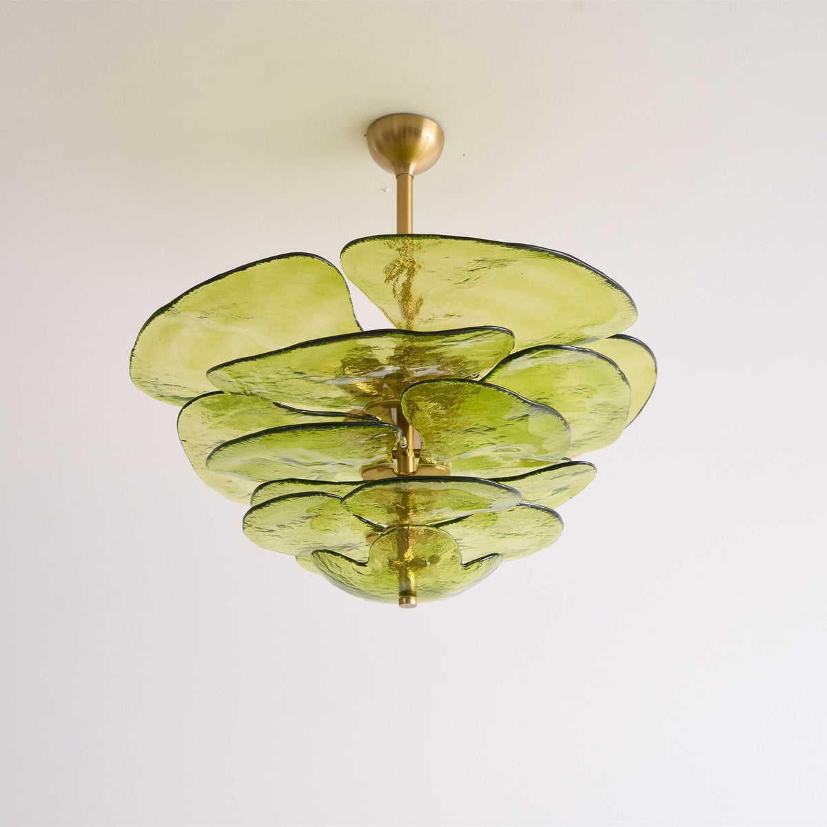 Petals Glass Chandelier – Hand-Blown Art Glass Pendant Light in Gold