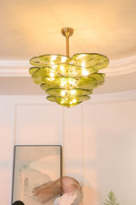 Petals Glass Chandelier – Hand-Blown Art Glass Pendant Light in Gold