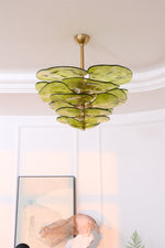 Petals Glass Chandelier – Hand-Blown Art Glass Pendant Light in Gold