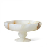 Petra Onyx Marble Pedestal Tray – Decorative Catchall Bowl