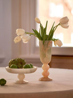 Petra Onyx Marble Pedestal Tray – Decorative Catchall Bowl