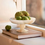 Petra Onyx Marble Pedestal Tray – Decorative Catchall Bowl