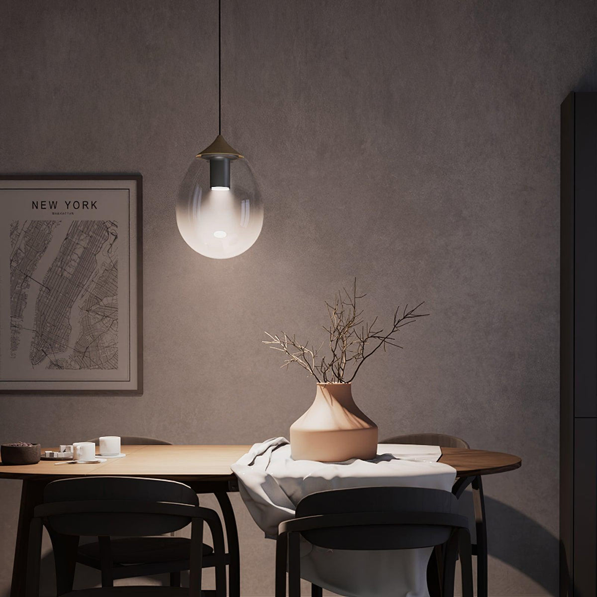 Petra Glass Pendant Light – Modern Minimalist Hanging Lamp for Dining and Living Spaces