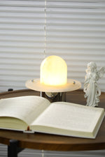Petrified Alabaster Table Lamp – Sculptural LED Accent Light for Modern Interiors