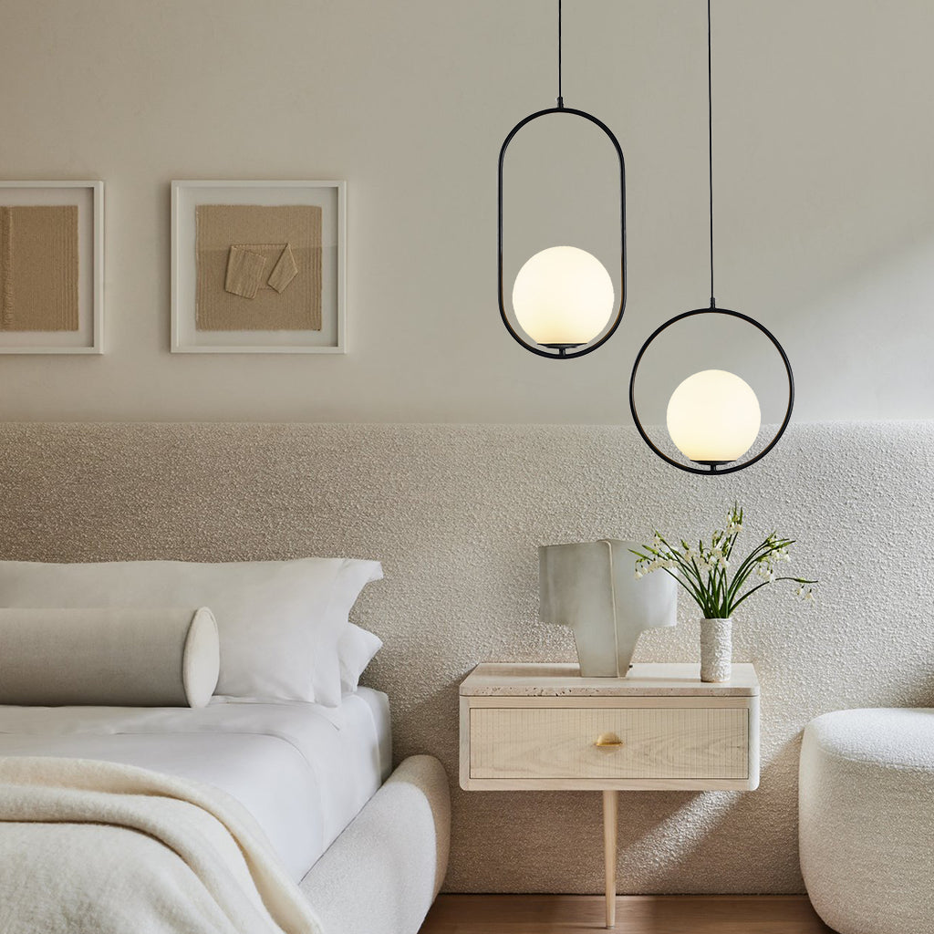 Modern Frosted Glass Ball Chandelier