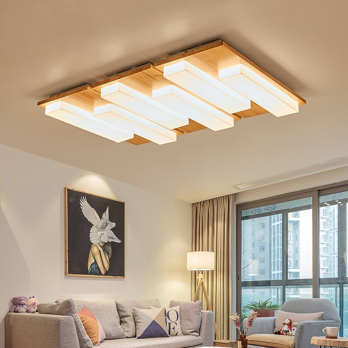 Piano Wood Art Ceiling Lamp