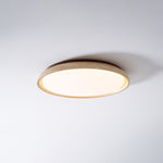 Aureum Edge Ceiling Light in Yellow Travertine — Modern Flush Mount LED
