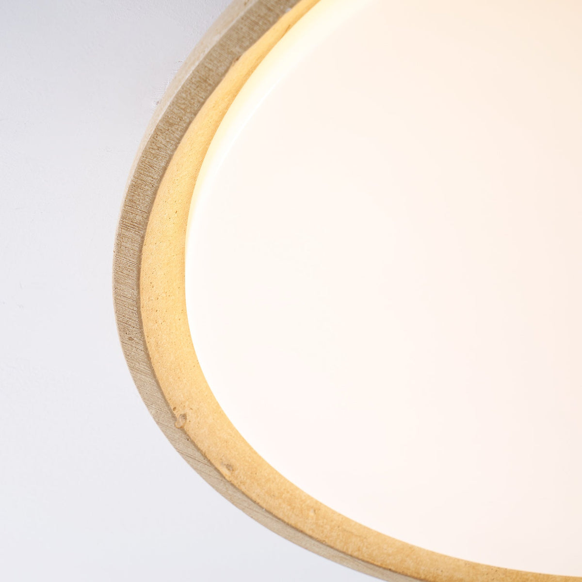 Aureum Edge Ceiling Light in Yellow Travertine — Modern Flush Mount LED