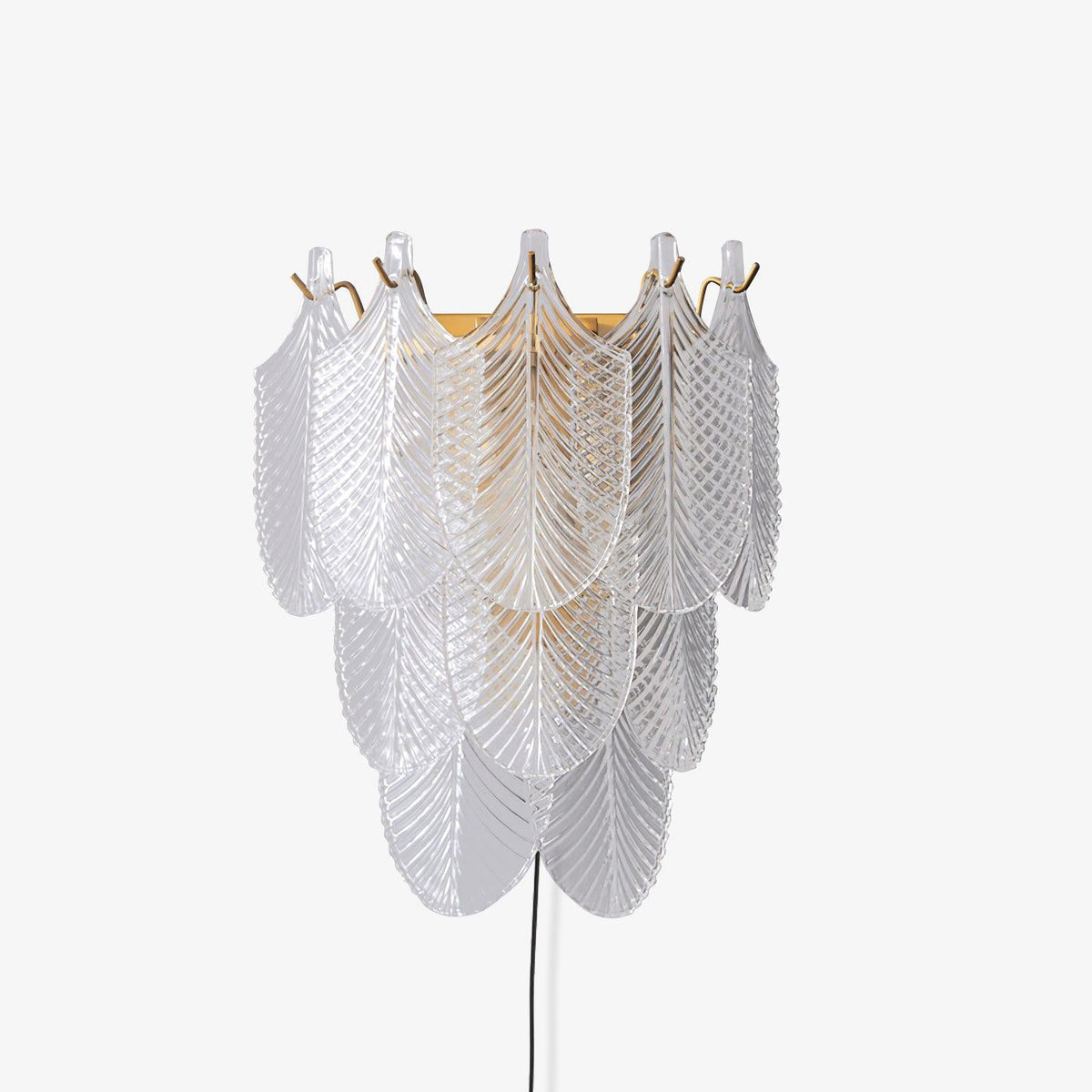 Piemonte Plug-in Wall Sconce — Textured Glass & Antique Brass