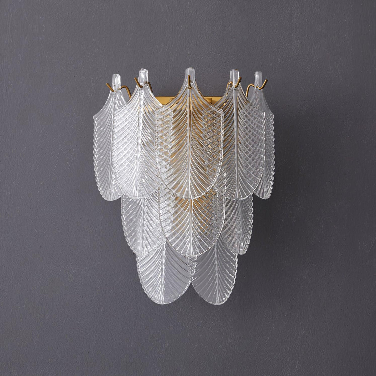 Piemonte Plug-in Wall Sconce — Textured Glass & Antique Brass