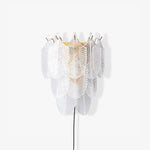 Piemonte Plug-in Wall Sconce — Textured Glass & Antique Brass