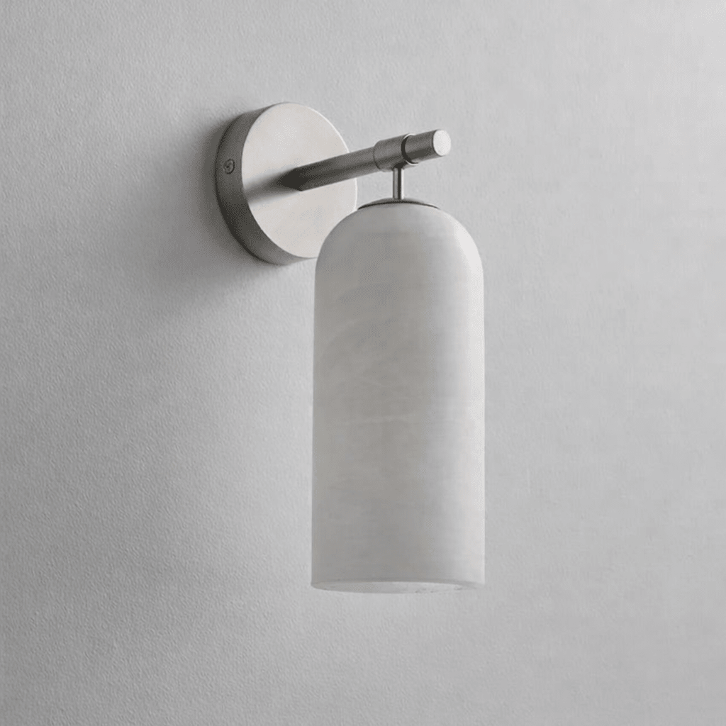 Pillar Alabaster Wall Sconce – Natural Stone, Brushed Gold Accent