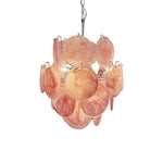 Pink Murano Glass Disc Chandelier for Dining Room and Living Room