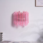 Pink Palermo Glass Wall Sconce – Hand-Blown Murano Style Blush Wall Light