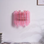 Pink Palermo Glass Wall Sconce – Hand-Blown Murano Style Blush Wall Light