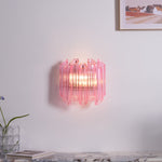 Pink Palermo Glass Wall Sconce – Hand-Blown Murano Style Blush Wall Light