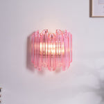 Pink Palermo Glass Wall Sconce – Hand-Blown Murano Style Blush Wall Light