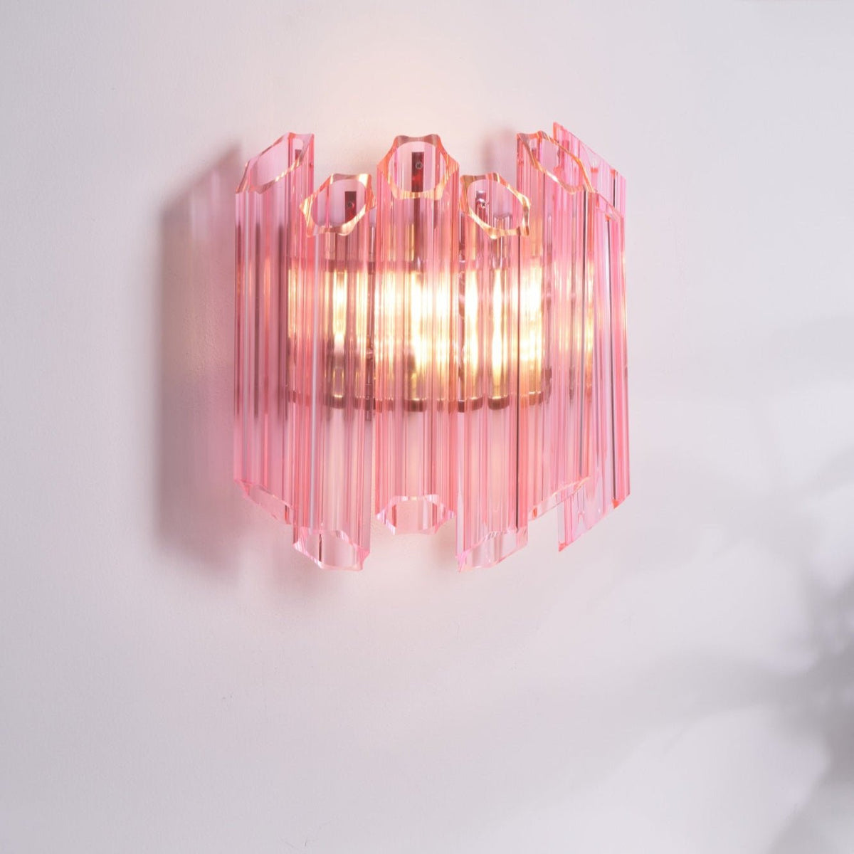 Pink Palermo Glass Wall Sconce – Hand-Blown Murano Style Blush Wall Light