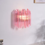 Pink Palermo Glass Wall Sconce – Hand-Blown Murano Style Blush Wall Light