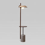Pinnacle Floor Lamp with Walnut Stand and Cement Base