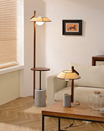 Pinnacle Floor Lamp with Walnut Stand and Cement Base