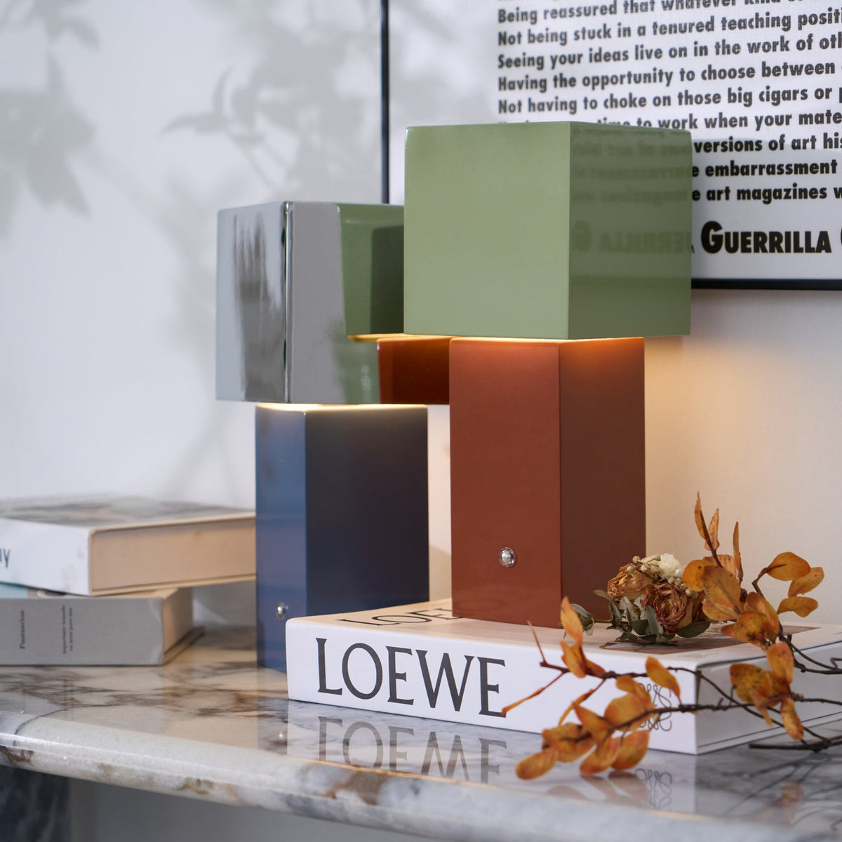 Cubic Accent Portable Table Lamp – Modern Minimalist Rechargeable LED Light