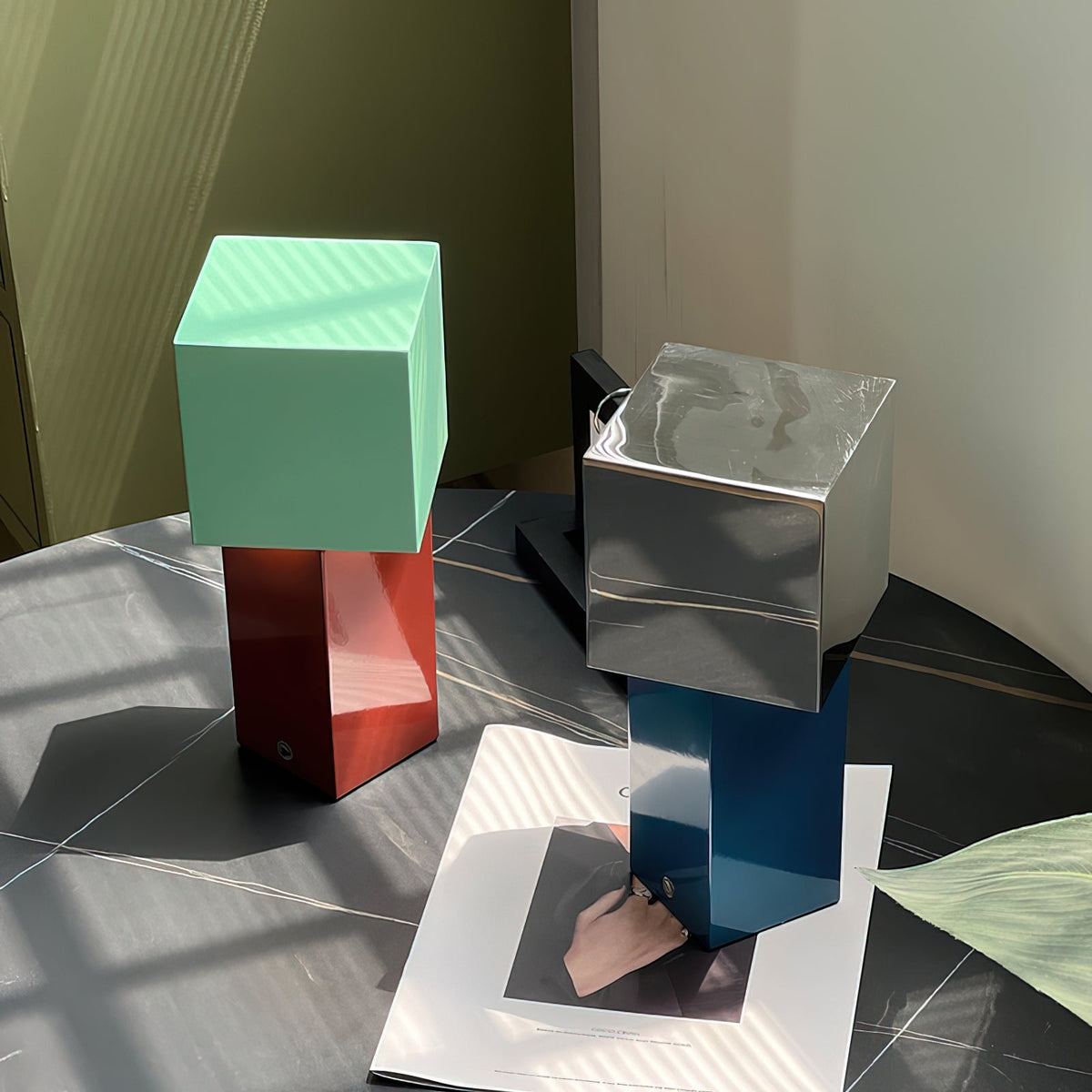 Cubic Accent Portable Table Lamp – Modern Minimalist Rechargeable LED Light