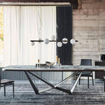 Planeta Linear Pendant Light in Brass and Glass for Kitchen Island and Dining Room