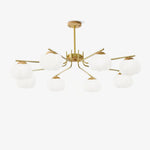 Modern Gold and White Globe Chandelier for Living and Dining Rooms