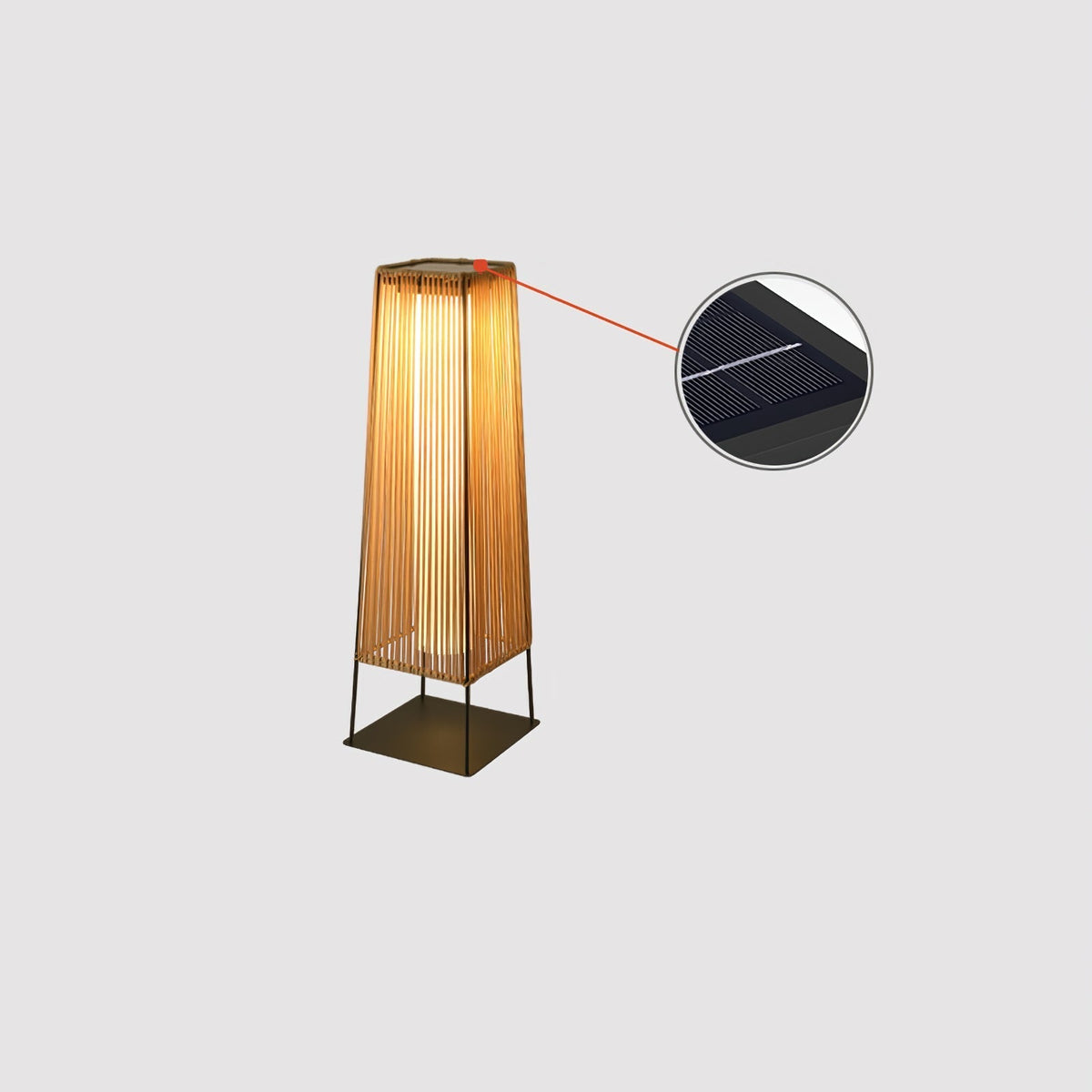 Plastic Rattaplastic Rattan Outdoor Post Light With Solar Panel