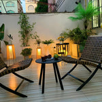 Plastic Rattaplastic Rattan Outdoor Post Light With Solar Panel