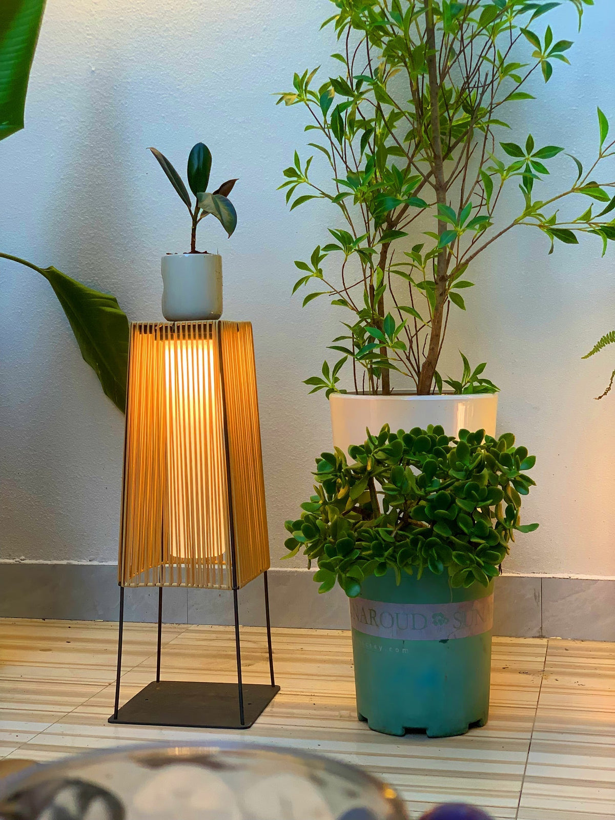 Plastic Rattaplastic Rattan Outdoor Post Light With Solar Panel