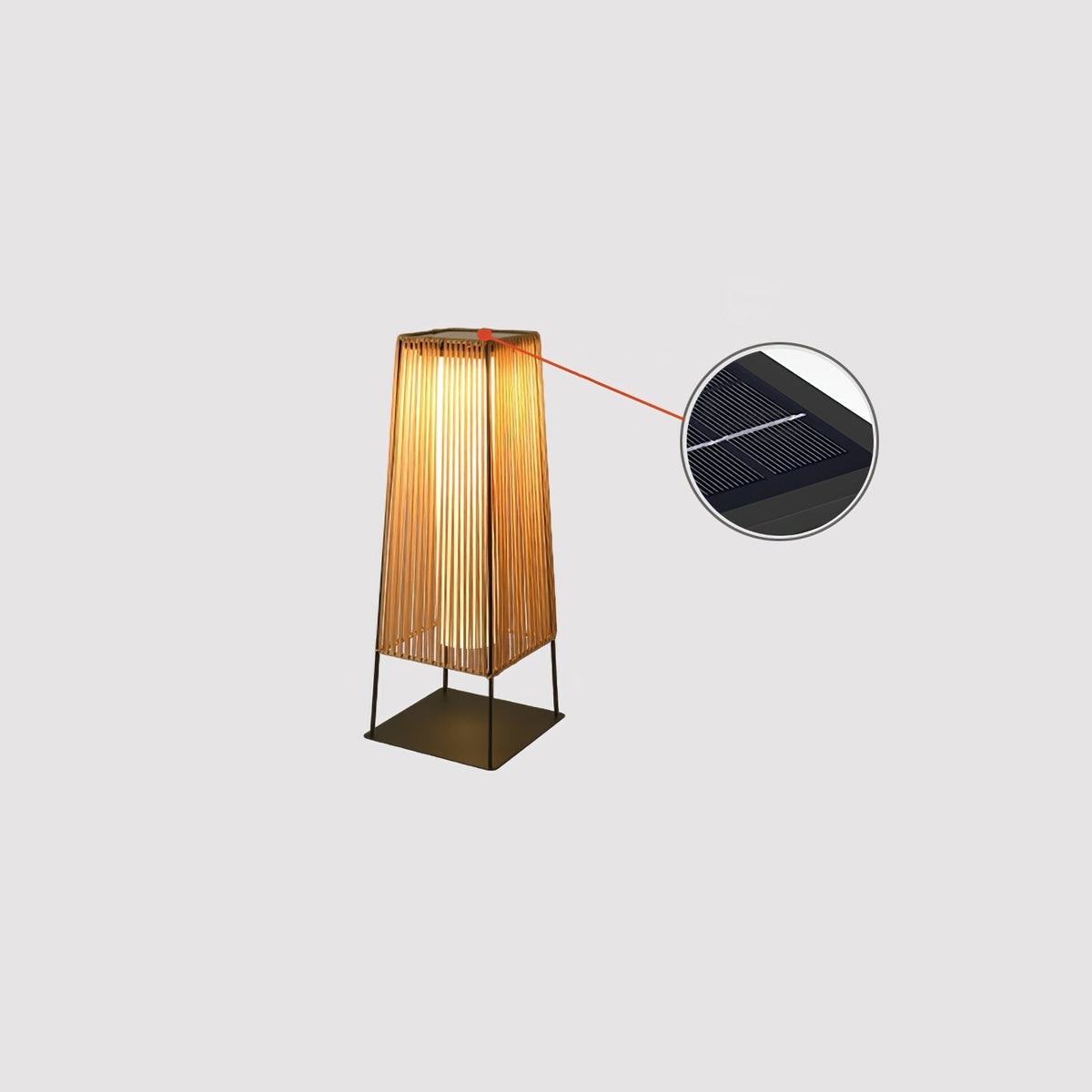 Plastic Rattaplastic Rattan Outdoor Post Light With Solar Panel