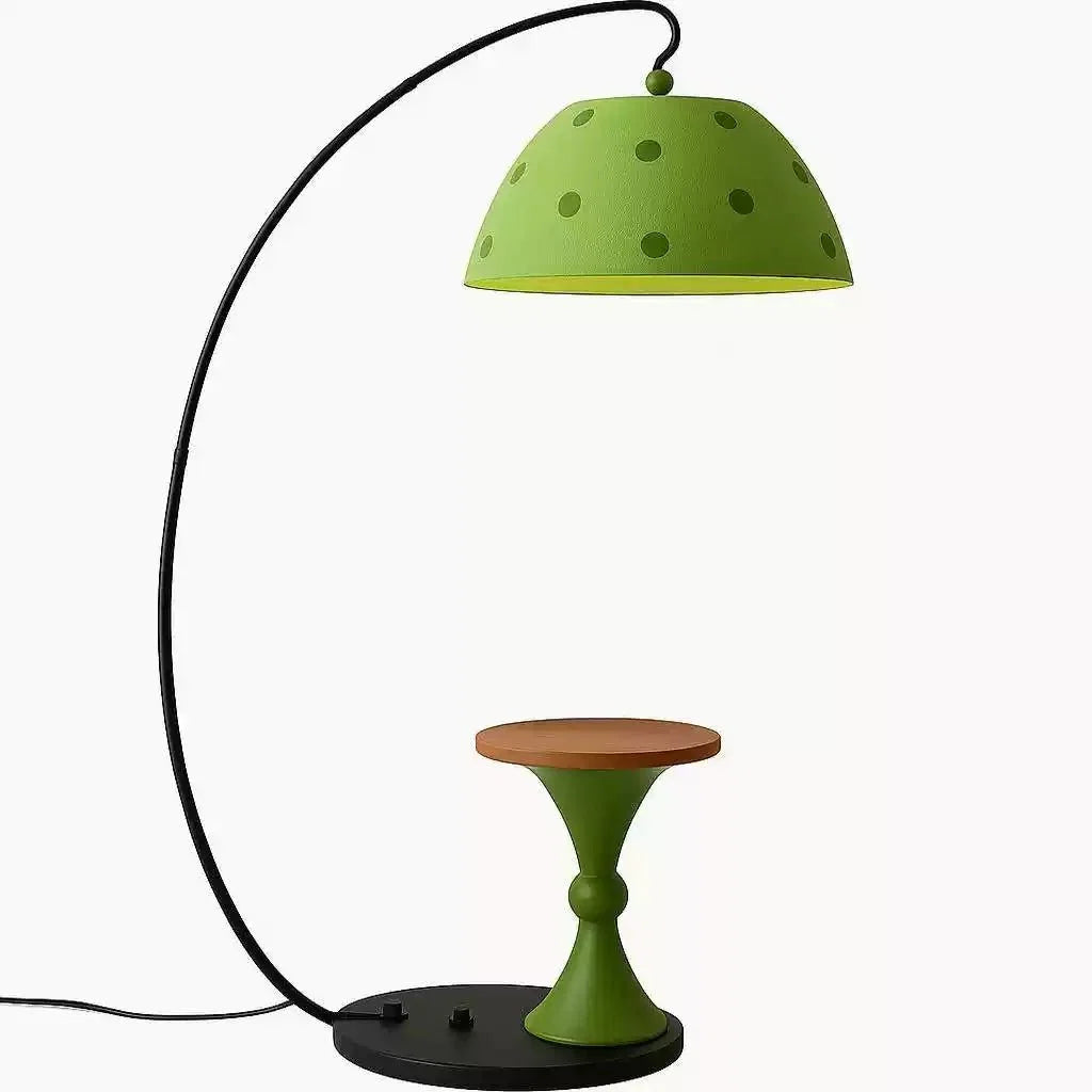 Arc Floor Lamp with Side Table – Modern Sculptural Lighting