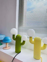 Playline Cactus Sculptural Table Lamp with Frosted Glass Globes