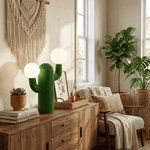 Playline Cactus Sculptural Table Lamp with Frosted Glass Globes