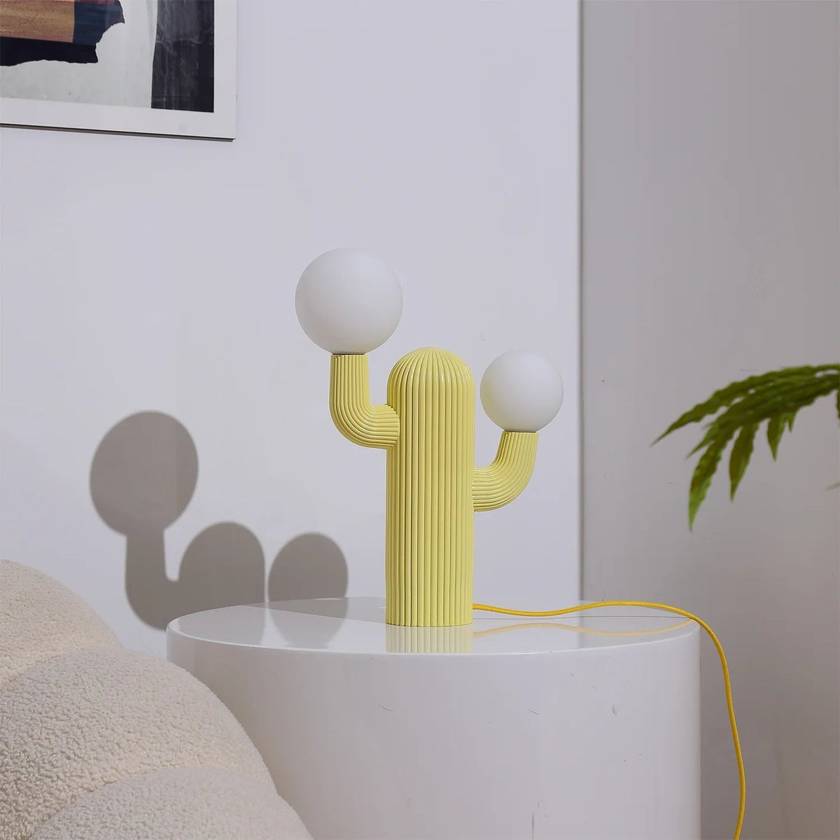 Playline Cactus Sculptural Table Lamp with Frosted Glass Globes