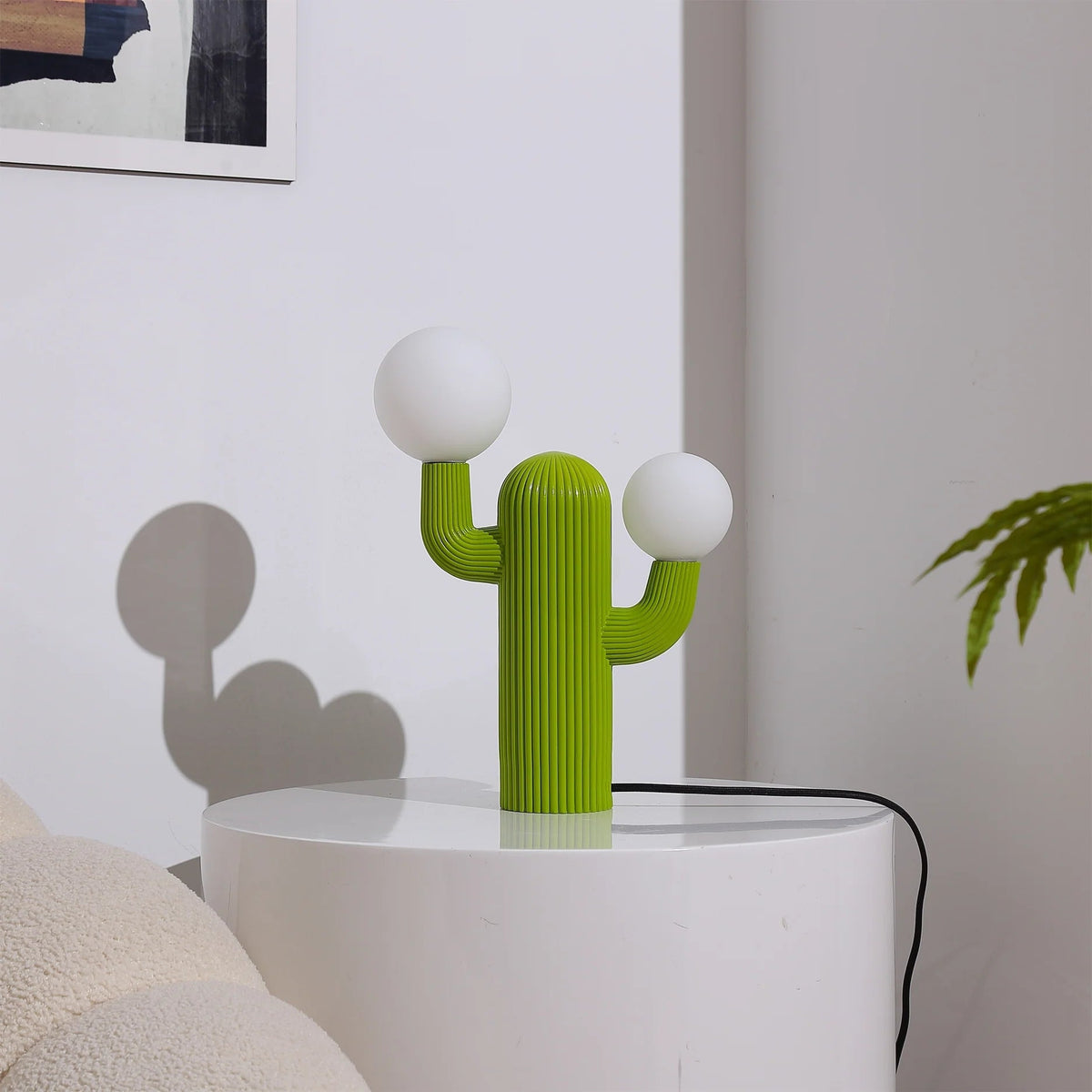 Playline Cactus Sculptural Table Lamp with Frosted Glass Globes
